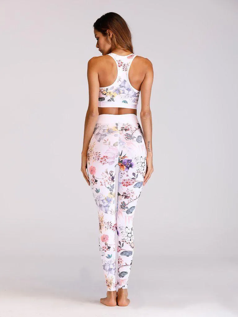 Floral Print Sports Bra With Leggings