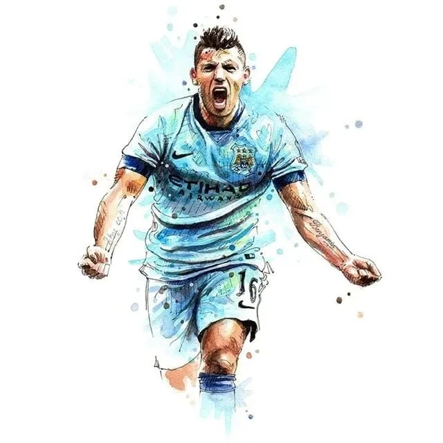 Football Soccer Legends Vibrant Watercolour Wall Art Prints: High Quality Canvas Painting Prints for Home Decor