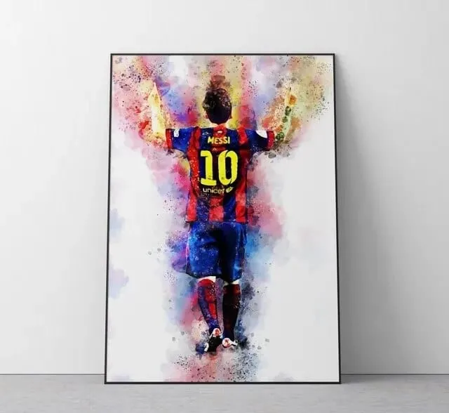 Football Soccer Legends Vibrant Watercolour Wall Art Prints: High Quality Canvas Painting Prints for Home Decor