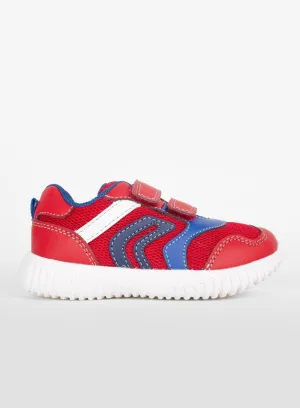 Geox Waviness Baby Trainers in Red