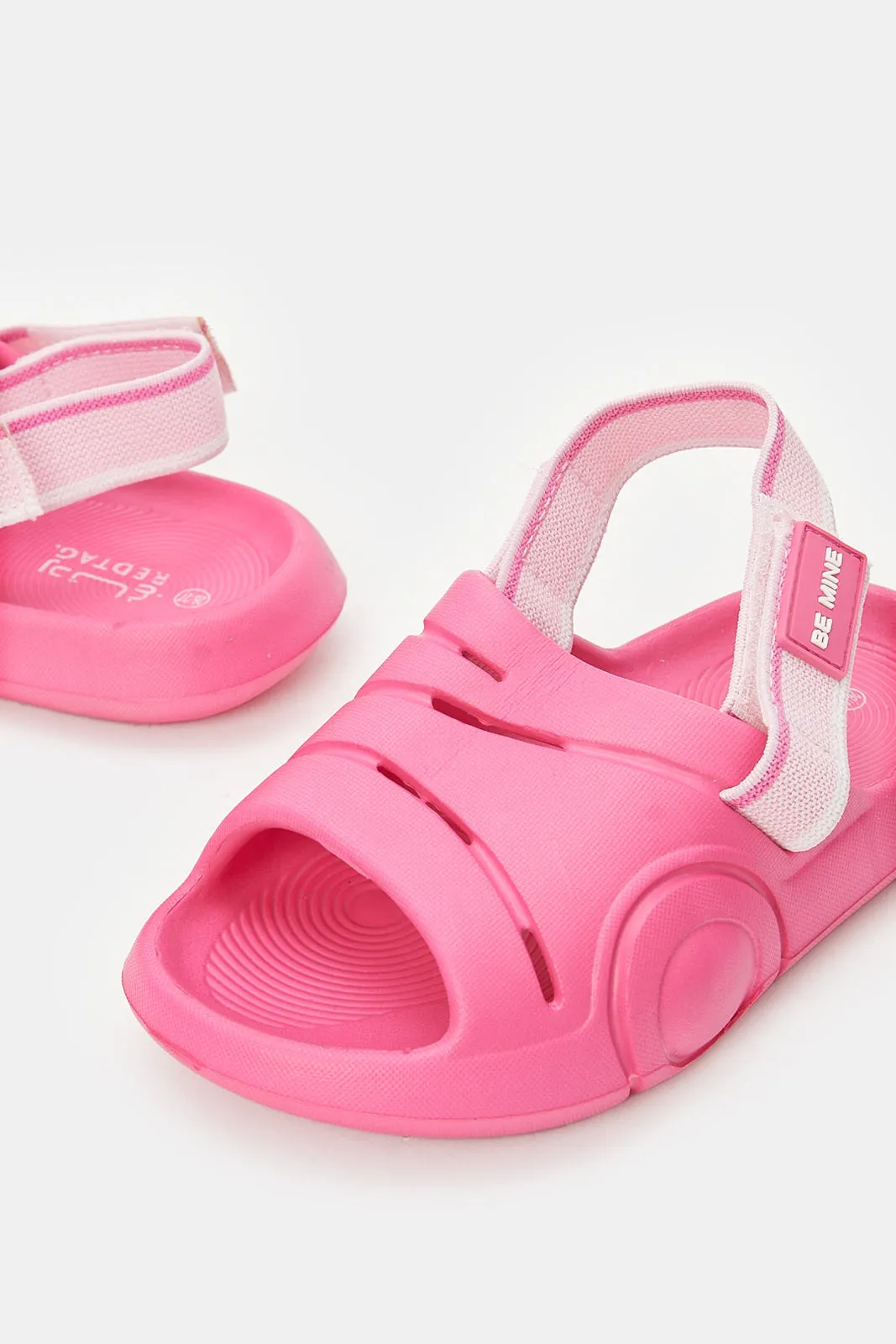 Girls Pink Strap Slide