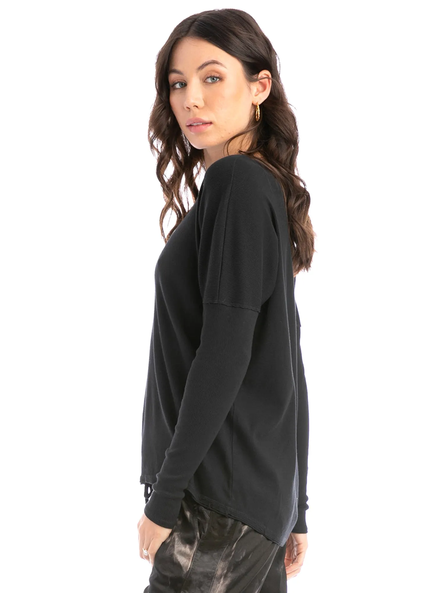 Hard Tail Ribbed Long Sleeve Float Hem Shirt CS-125