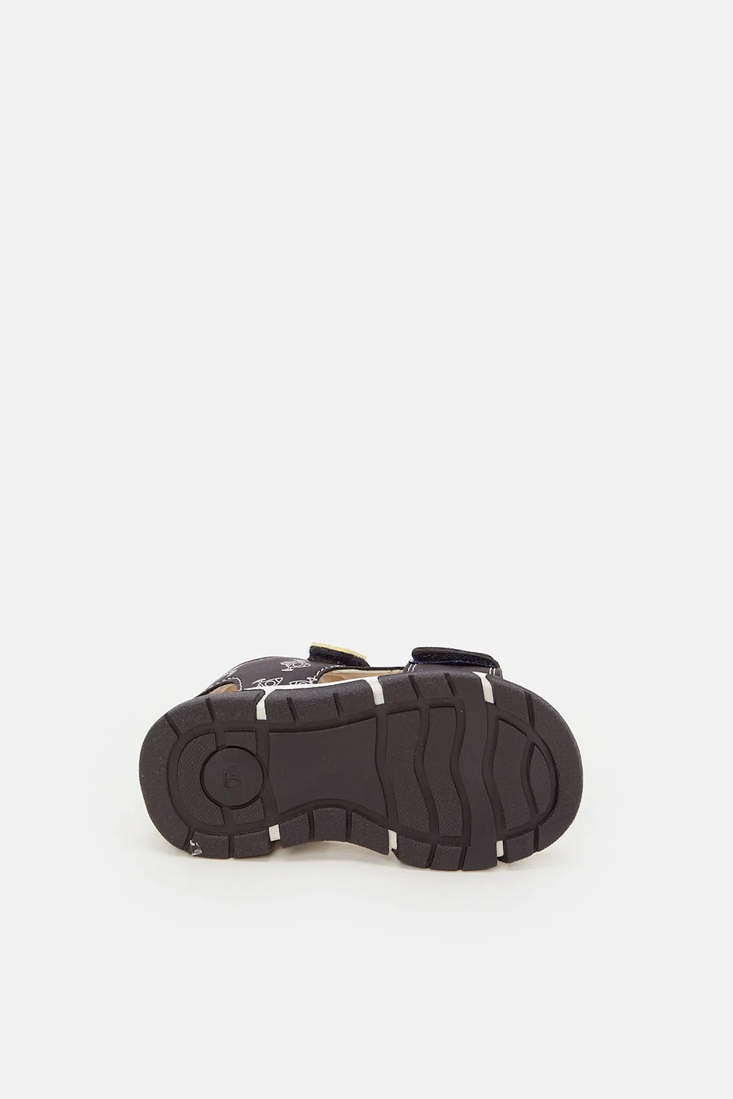 Infant Boys Black Sporty Sandals