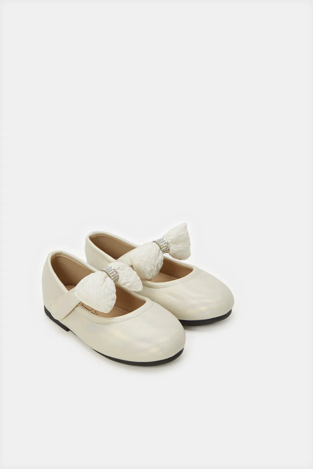 Infant Girls Cream Bow Ballerina