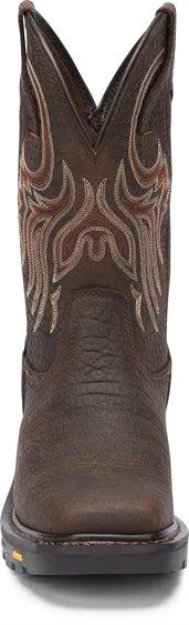 Justin Men's Commander X5 Driscoll Mahogany Ortholite Work Boots WK2110