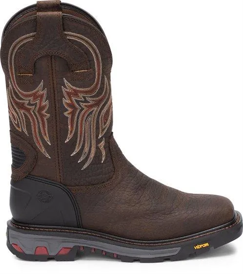 Justin Men's Commander X5 Driscoll Mahogany Ortholite Work Boots WK2110