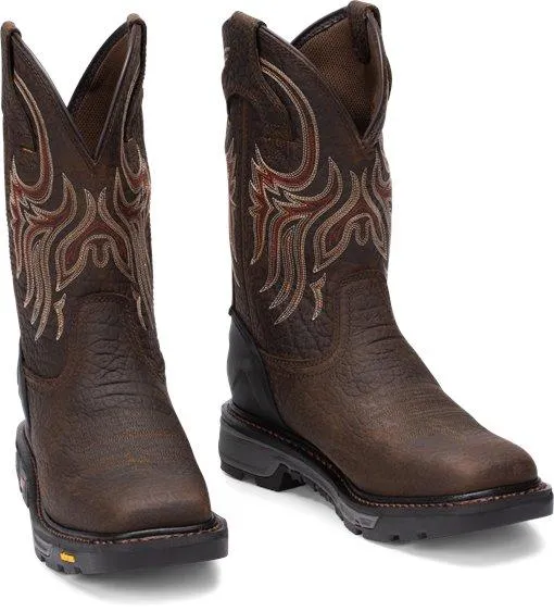 Justin Men's Commander X5 Driscoll Mahogany Ortholite Work Boots WK2110