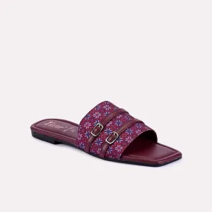 Keira Maroon Flat Slippers 0412447