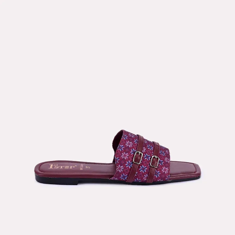 Keira Maroon Flat Slippers 0412447