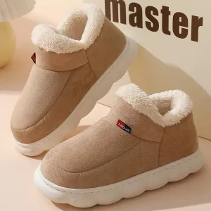 Kidmi Winter Women Shoes Casual House Shoes For Men 2024 Outdoor Warm Cotton Shoes For Women Indoor Plush Padded Slippers Female