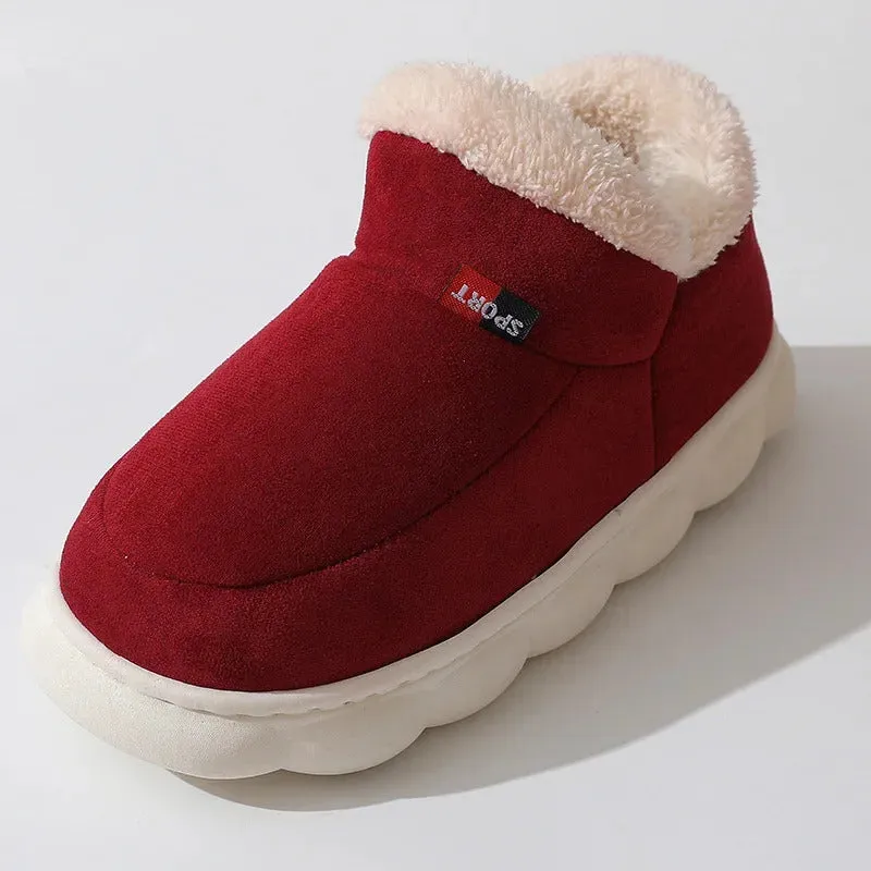 Kidmi Winter Women Shoes Casual House Shoes For Men 2024 Outdoor Warm Cotton Shoes For Women Indoor Plush Padded Slippers Female