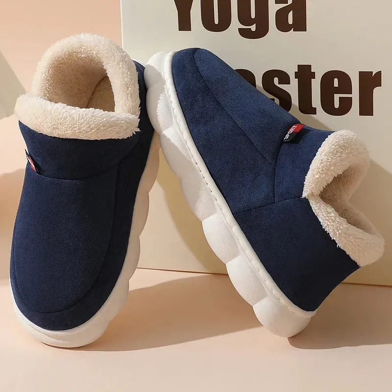 Kidmi Winter Women Shoes Casual House Shoes For Men 2024 Outdoor Warm Cotton Shoes For Women Indoor Plush Padded Slippers Female