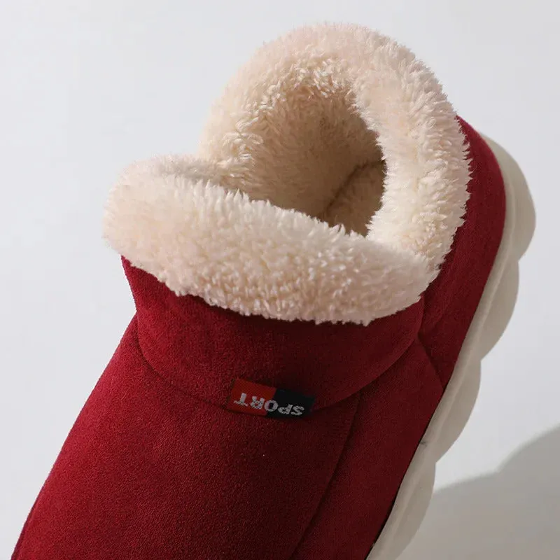 Kidmi Winter Women Shoes Casual House Shoes For Men 2024 Outdoor Warm Cotton Shoes For Women Indoor Plush Padded Slippers Female