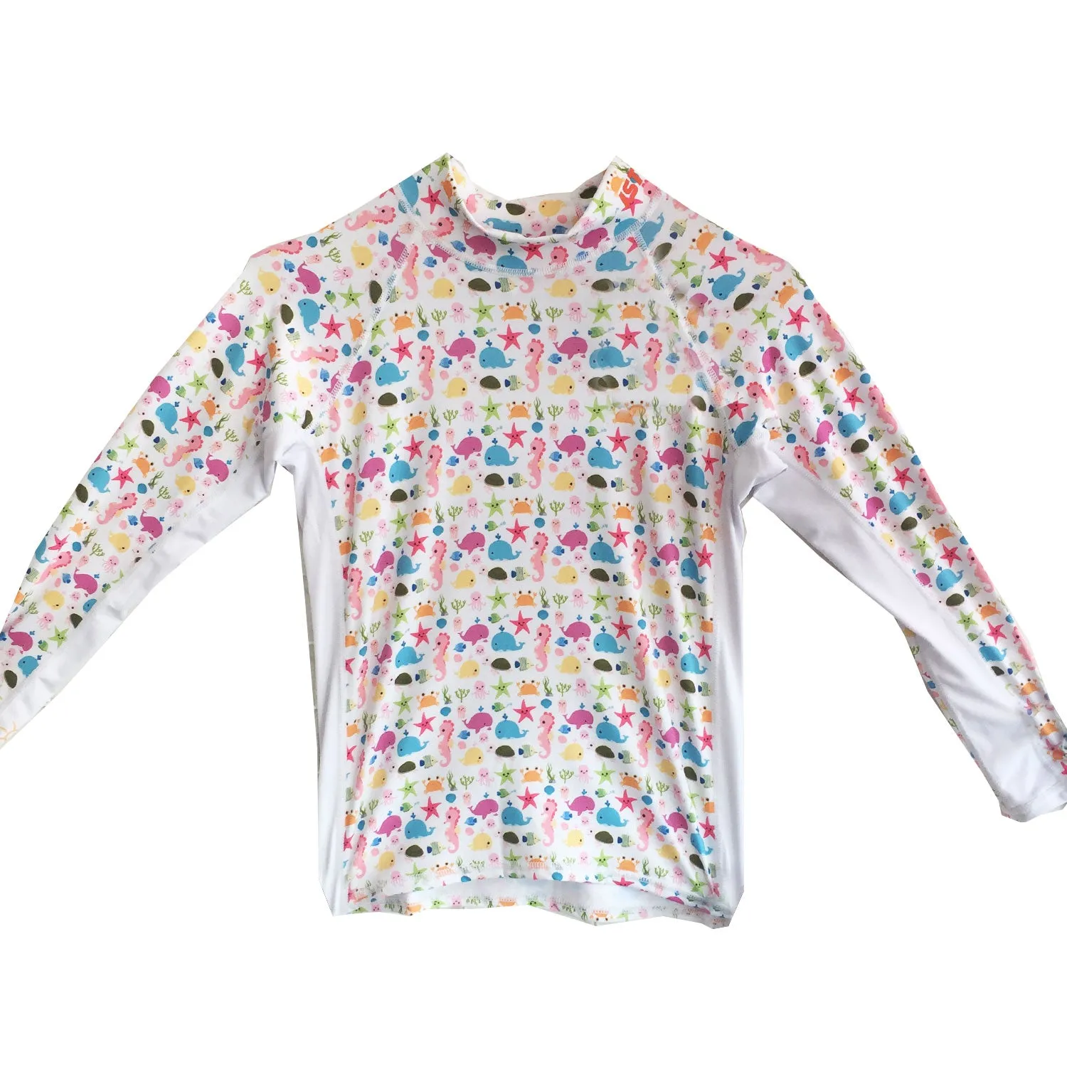 Kid's Rash Guard Multicolour Fish Print