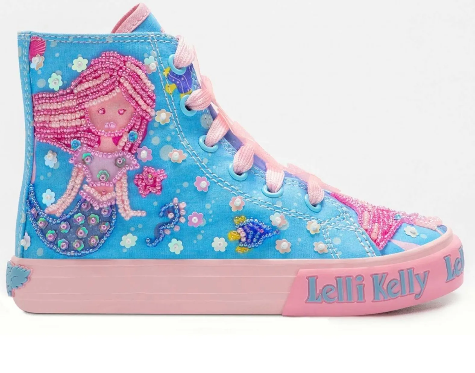 Lelli Kelly Girls Blue and Pink Mermaid Mid Ankle Sneakers