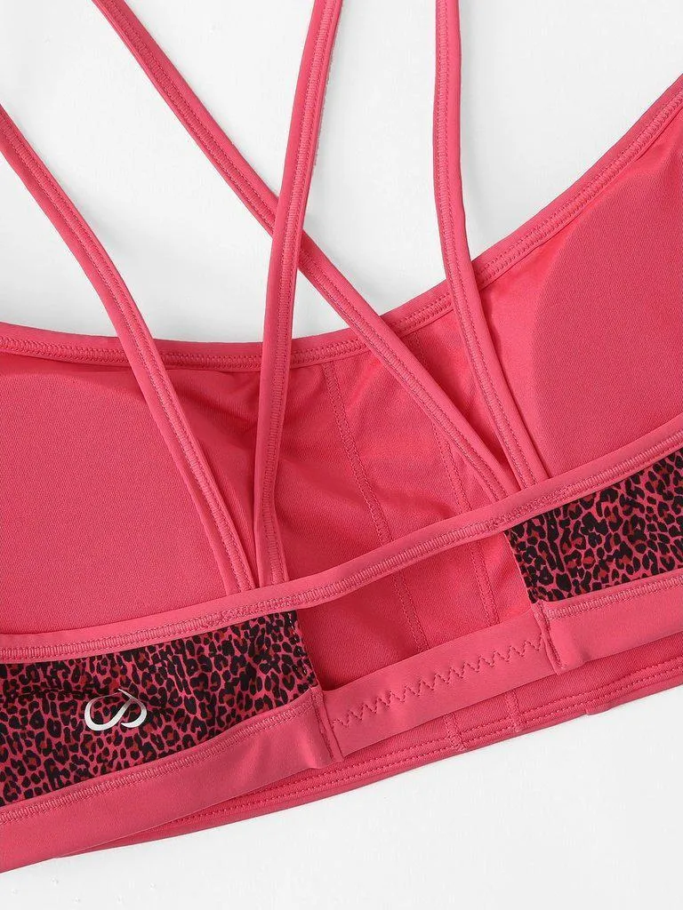 Leopard Strappy Sports Bra