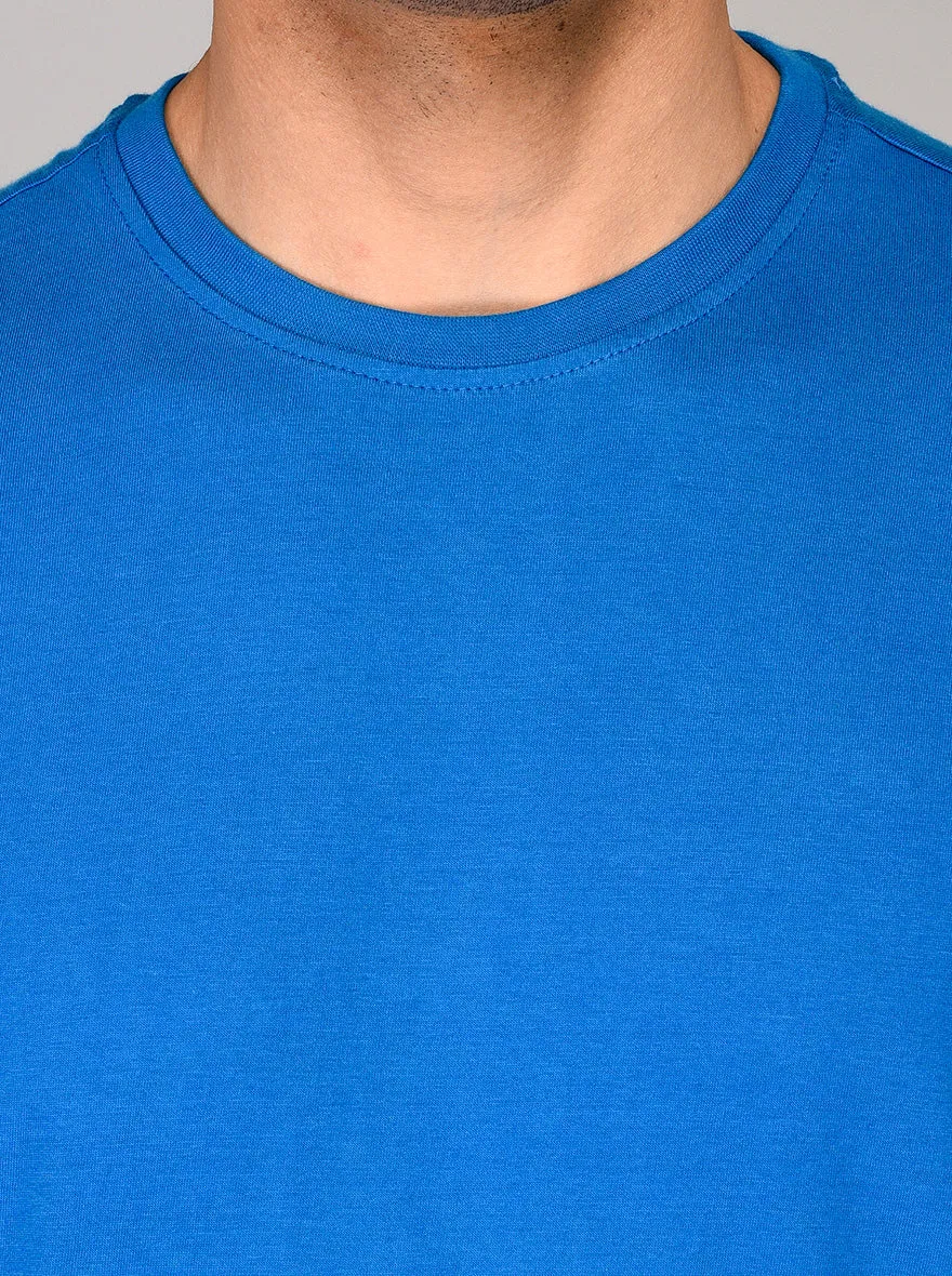 Light Blue Slim Fit Round Neck T-shirt | JadeBlue