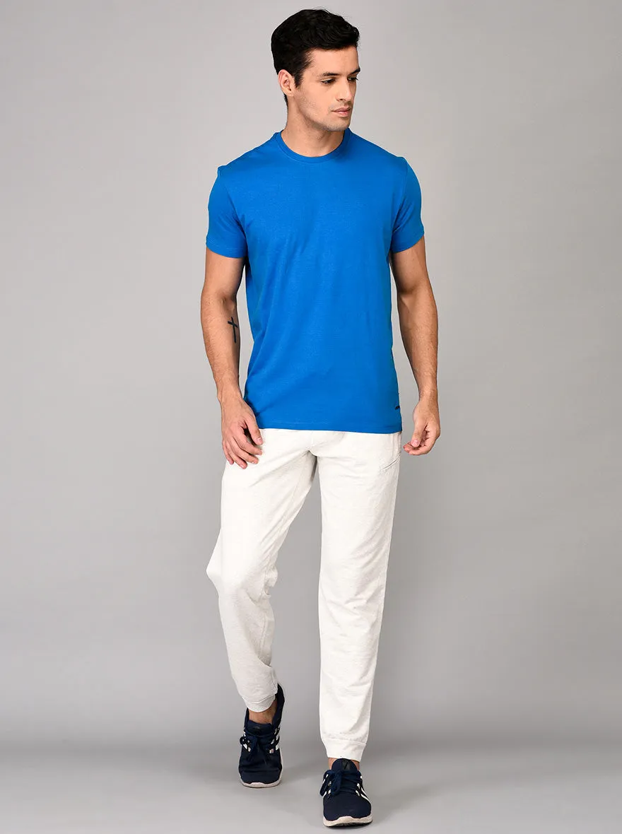 Light Blue Slim Fit Round Neck T-shirt | JadeBlue