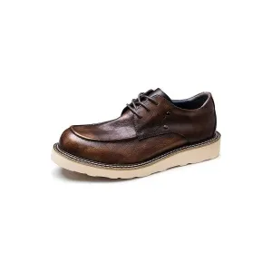 Lux Cow Leather Round Toe Casual Shoes