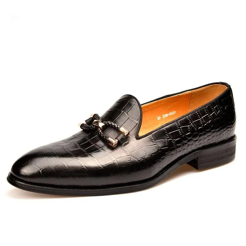 Luxury CrocLeather Slip On Brogue Shoes