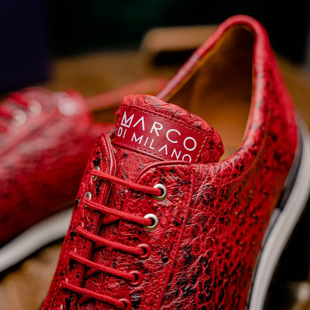 Marco Di Milano SCANNO Ostrich Antique Red Fashion Sneakers