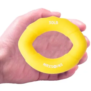 MAXSOINS MXO-009898 Silicone Finger Exercise Grip Device Olive Shape Rehabilitation Finger Pinch Device, Specification: 30LB(Yellow)