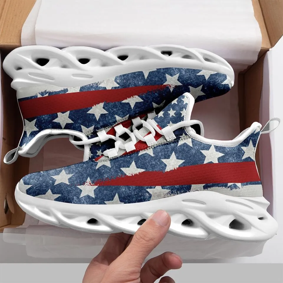 MaxSoul-B03007 Custom Max Soul American Flag, USA Flag Sneakers Max Soul, Shoes, Printed Shoes