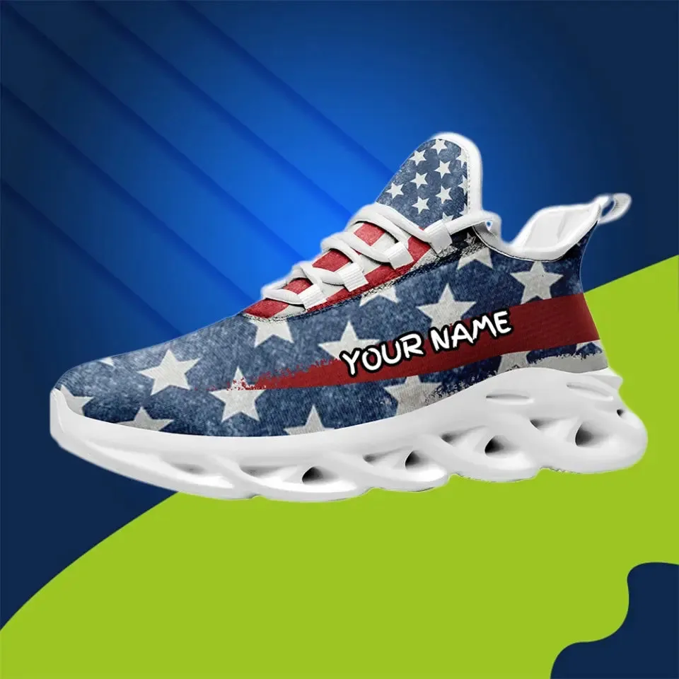 MaxSoul-B03007 Custom Max Soul American Flag, USA Flag Sneakers Max Soul, Shoes, Printed Shoes