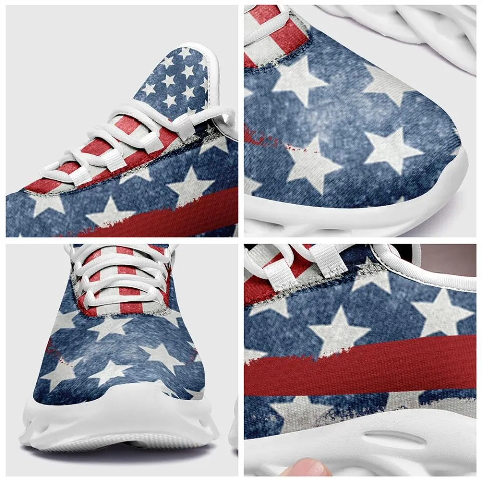 MaxSoul-B03007 Custom Max Soul American Flag, USA Flag Sneakers Max Soul, Shoes, Printed Shoes