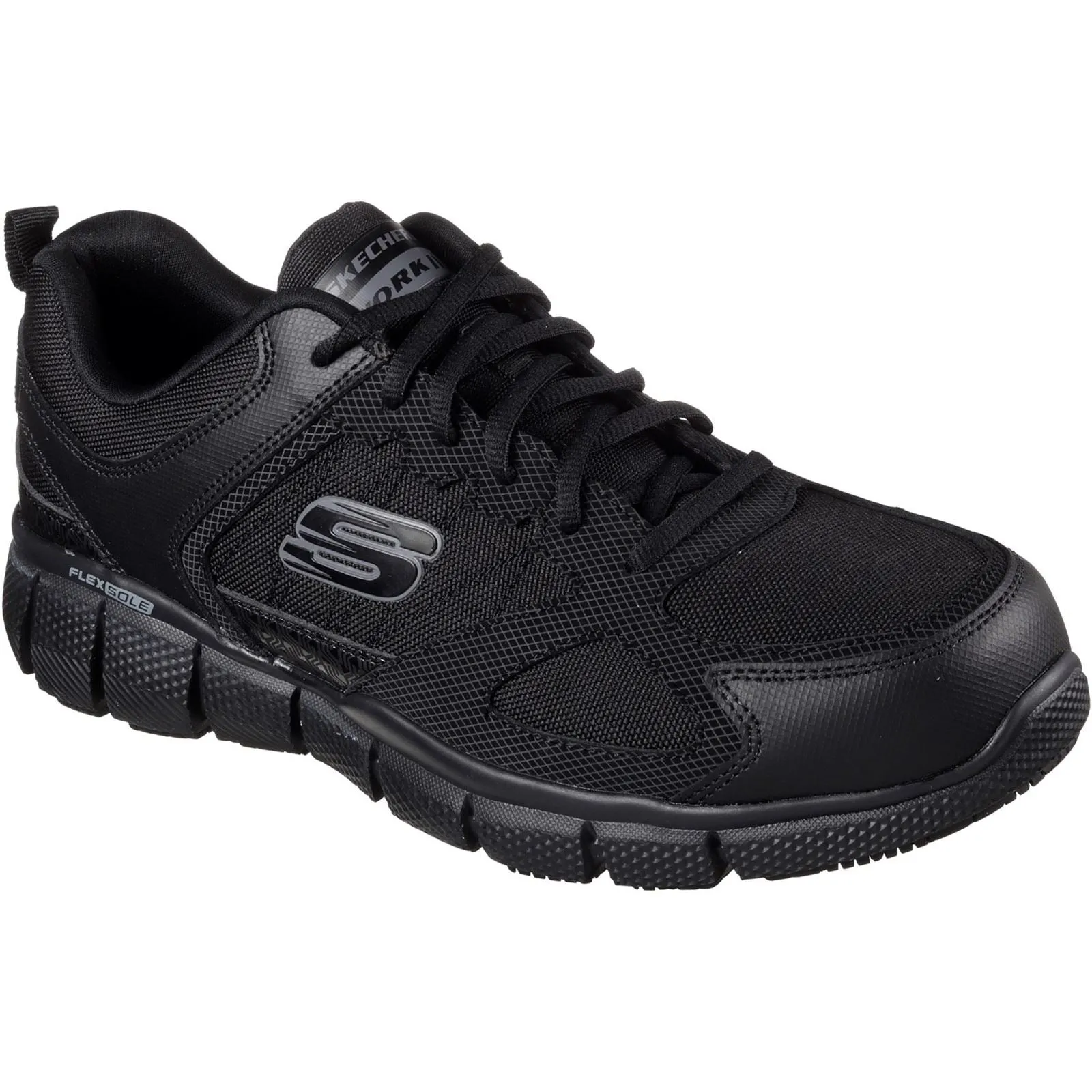 Men's Wide Fit Skechers 77152EC Telphin Sanphet Slip Resistant Trainers