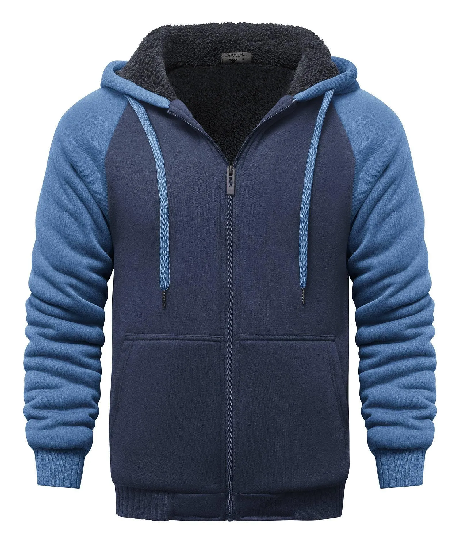 Men's Zip Up Fleece Lined Hoodie-ZPK006586