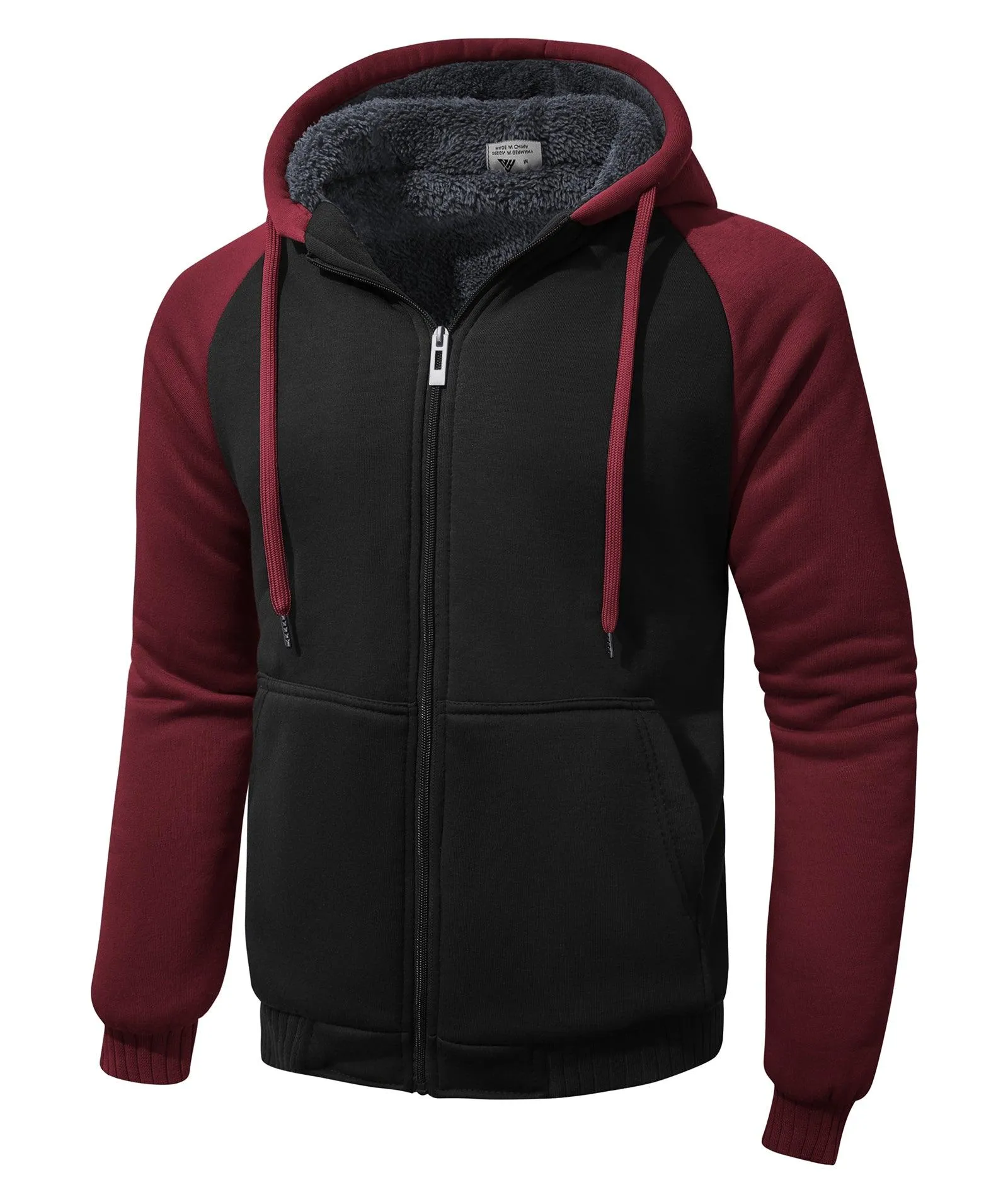 Men's Zip Up Fleece Lined Hoodie-ZPK006586