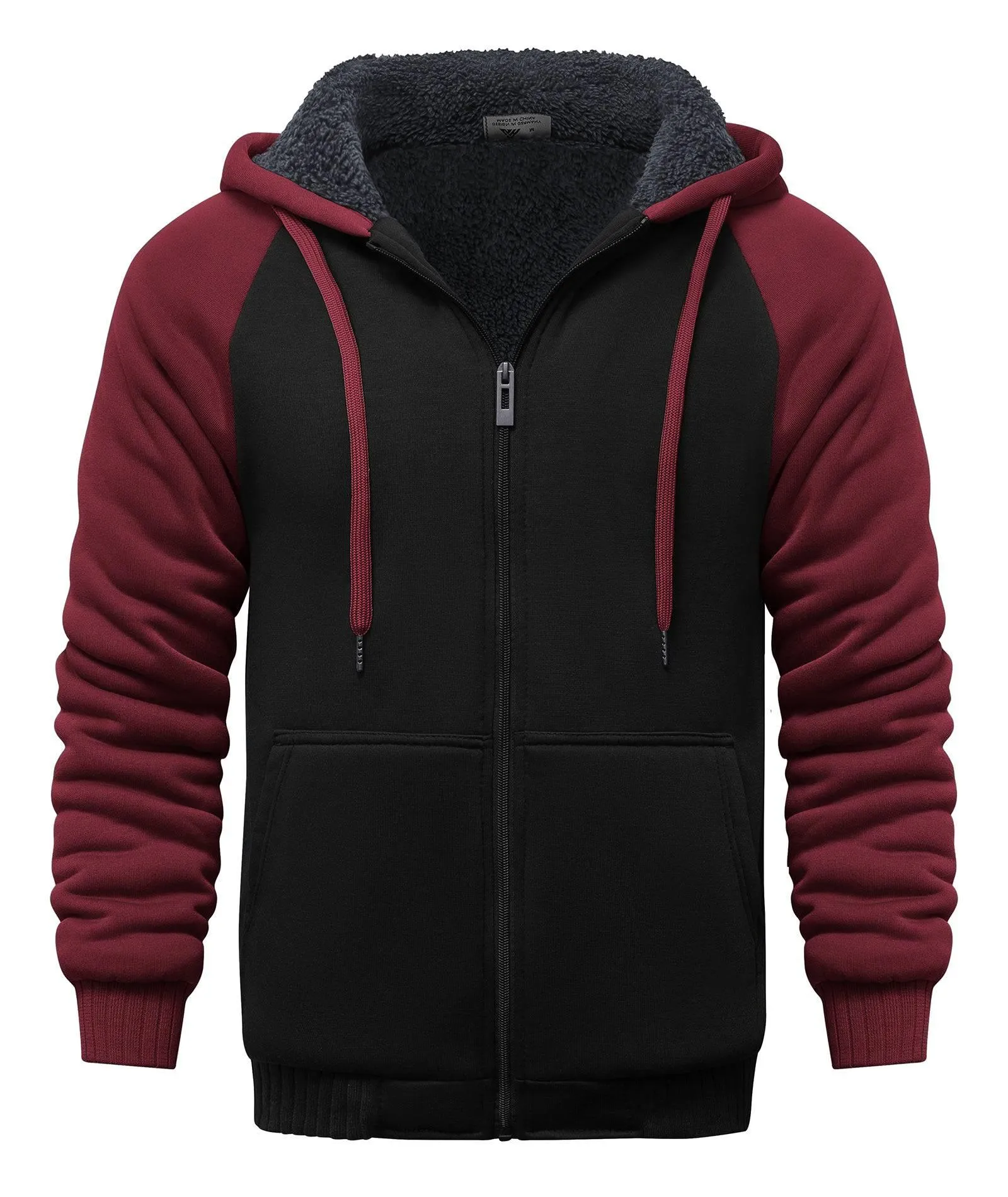 Men's Zip Up Fleece Lined Hoodie-ZPK006586