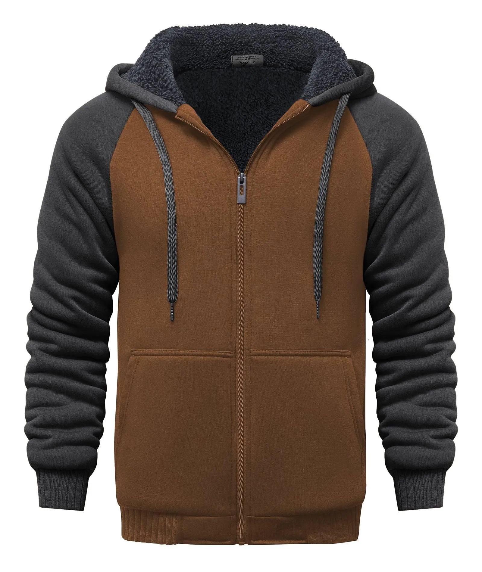 Men's Zip Up Fleece Lined Hoodie-ZPK006586