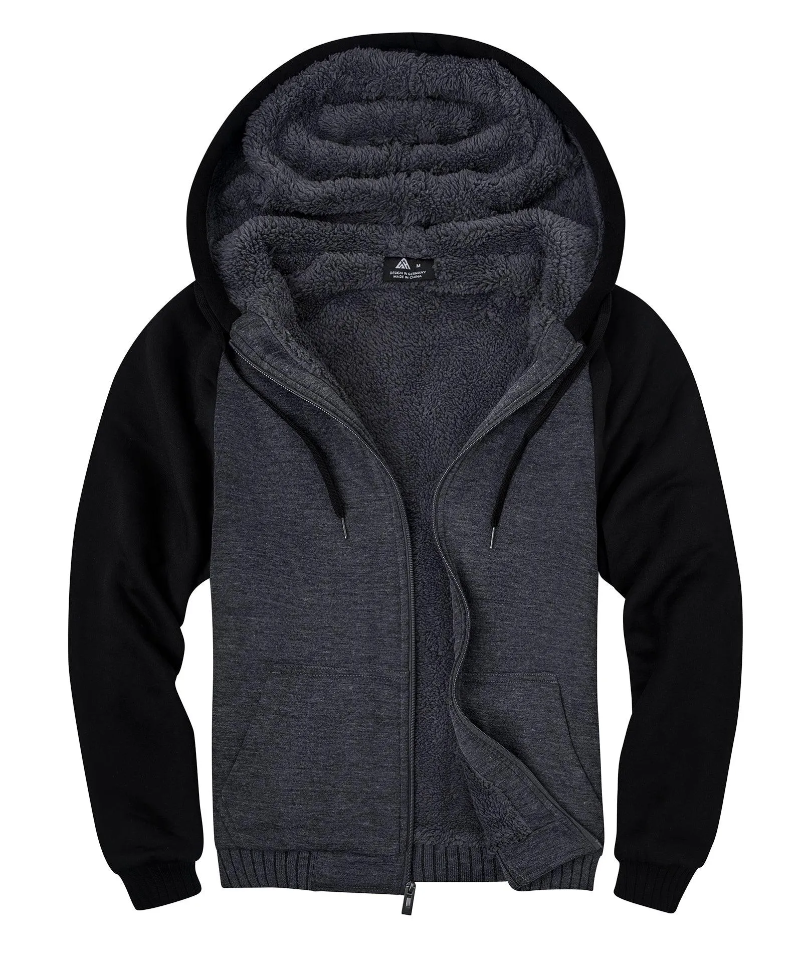 Men's Zip Up Fleece Lined Hoodie-ZPK006586