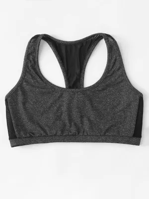 Mesh Panel Racerback Sports Bra