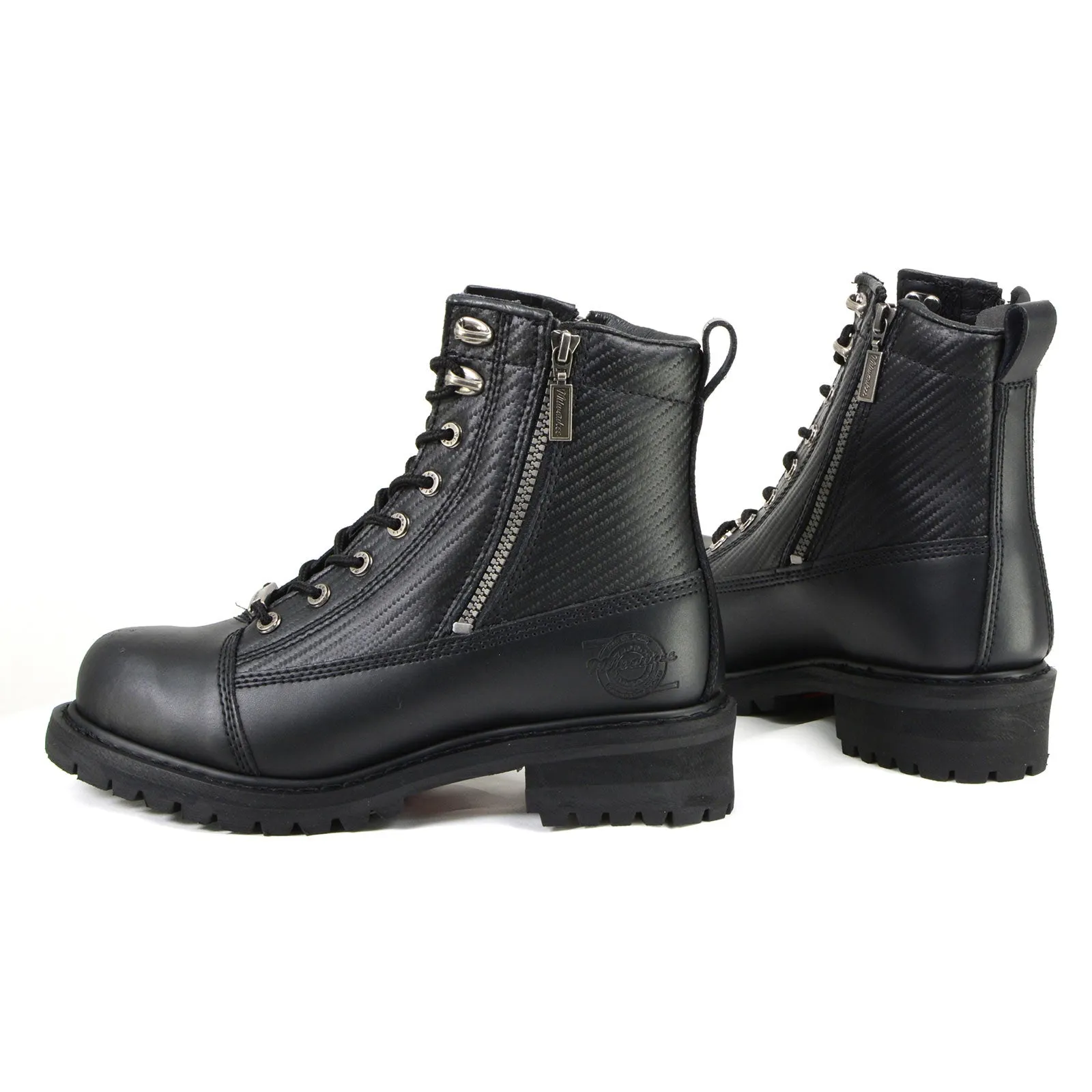 Milwaukee Motorcycle Clothing Company MB408 Men's Black Accelerator Motorcycle Leather Boots