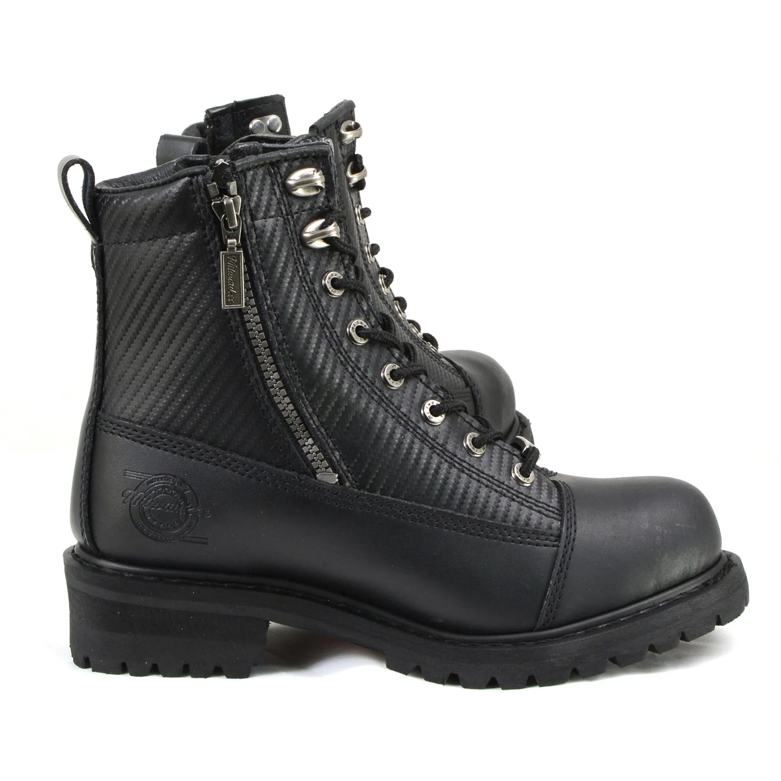 Milwaukee Motorcycle Clothing Company MB408 Men's Black Accelerator Motorcycle Leather Boots