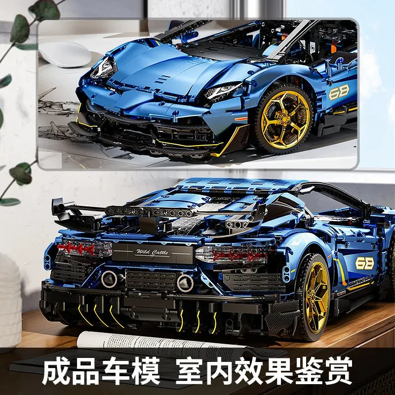 MOC NON  3811pcs MOC Technical 1:8 SVJ Sports Car Building Blocks Model City Remote Control Car Bricks toys    Set