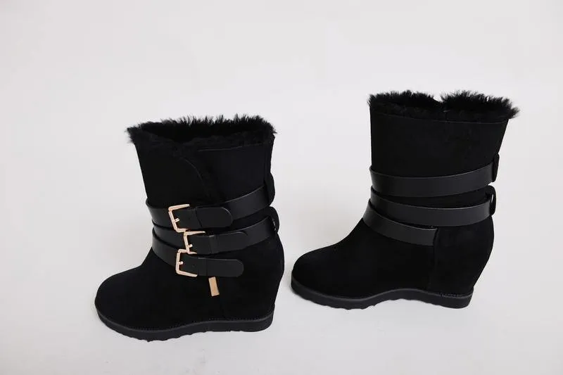 MUBO UGG BOOTS Hidden Heel TPR Sole Black