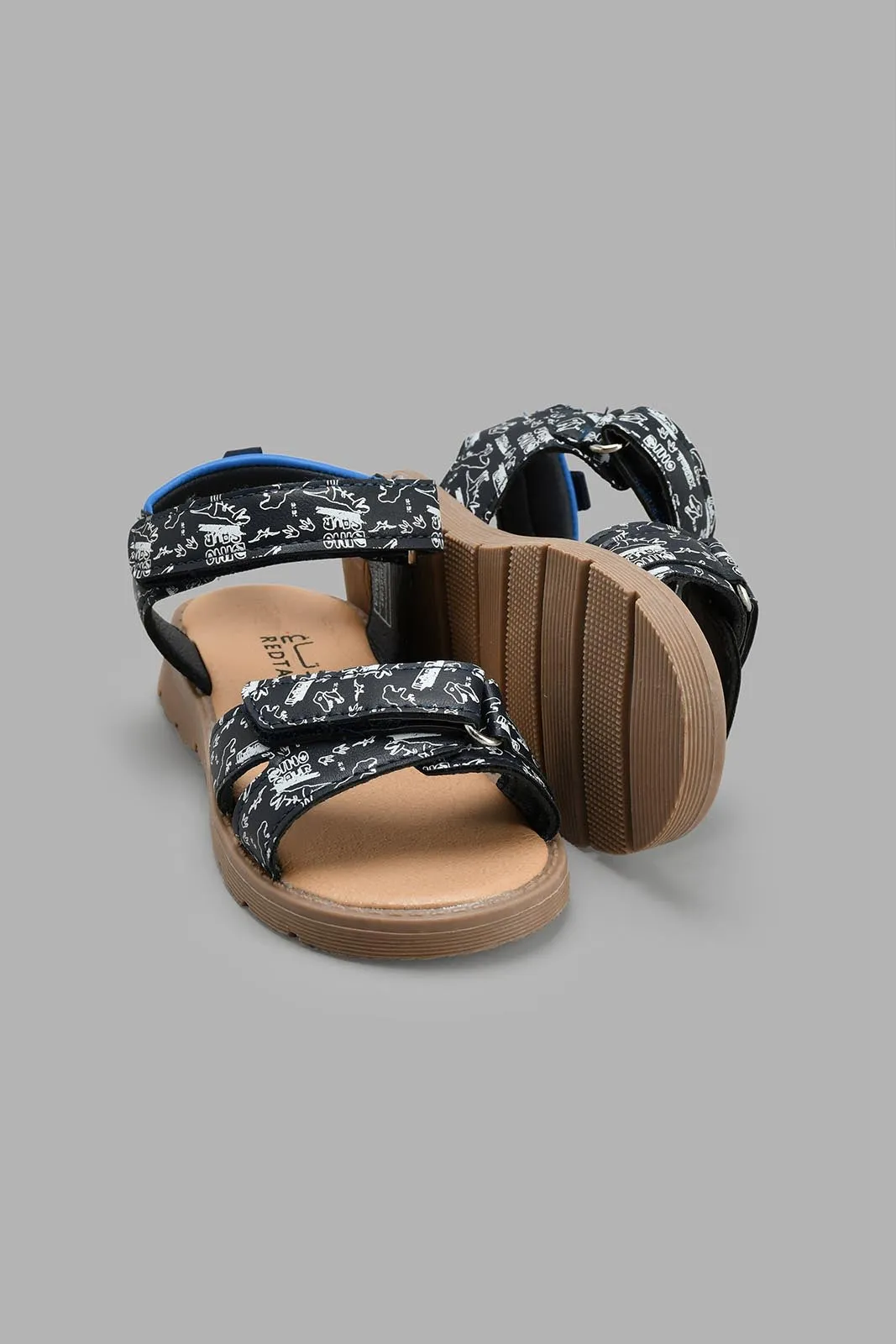 Navy Printed Sporty Sandal