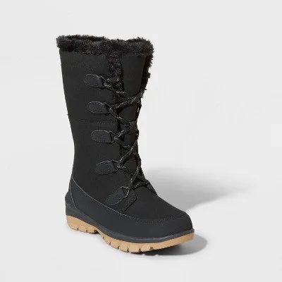 New - Women's Carla Tall Winter Boots - Universal Thread Jet Black 7