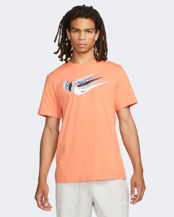 Nike Sportswear Swoosh Men Lifestyle T-Shirt Orange/White Dn5243-871