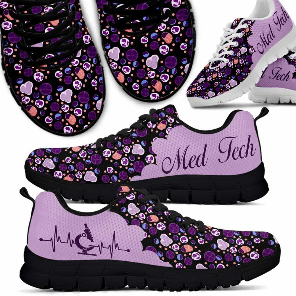 Nurse Sneaker, Med Tech Purple White Blood Cell Cloud Sneakers, Best Shoes For Nurses