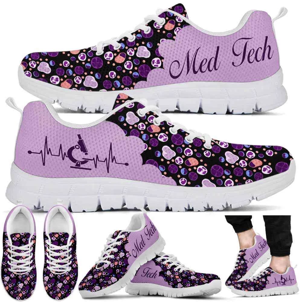 Nurse Sneaker, Med Tech Purple White Blood Cell Cloud Sneakers, Best Shoes For Nurses