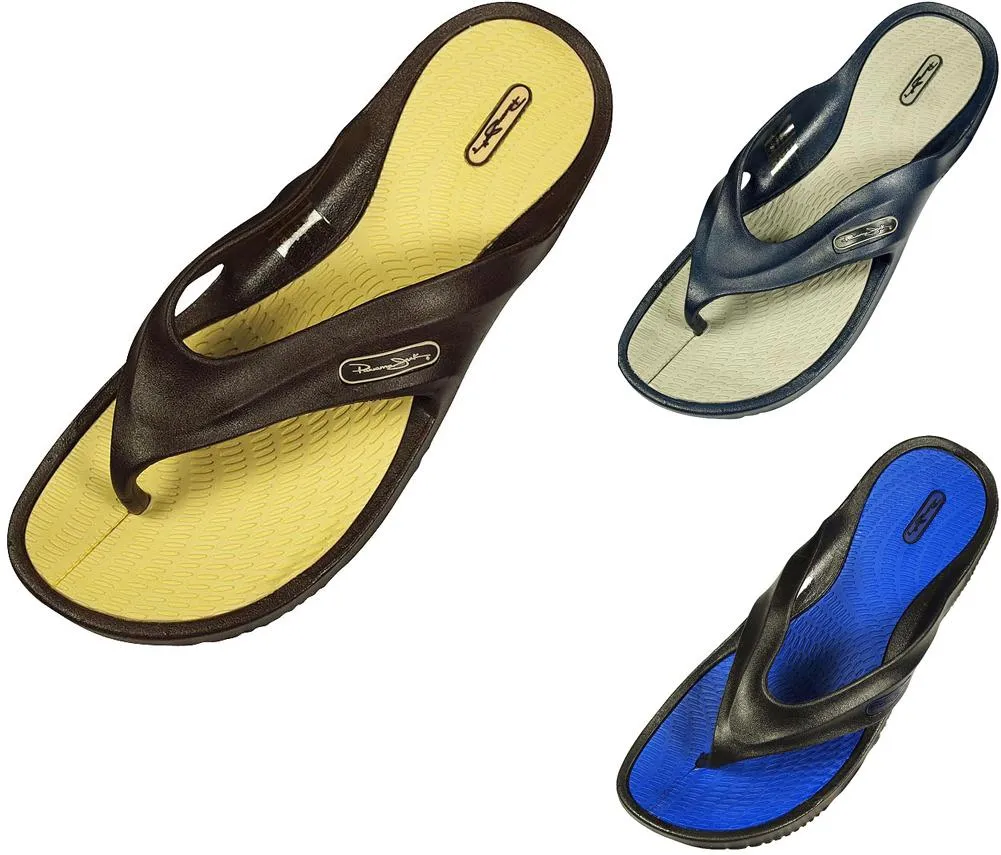 Panama Jack Mens Flip Flop 2 Tone Thong Slide Sandal Shoe, 34386