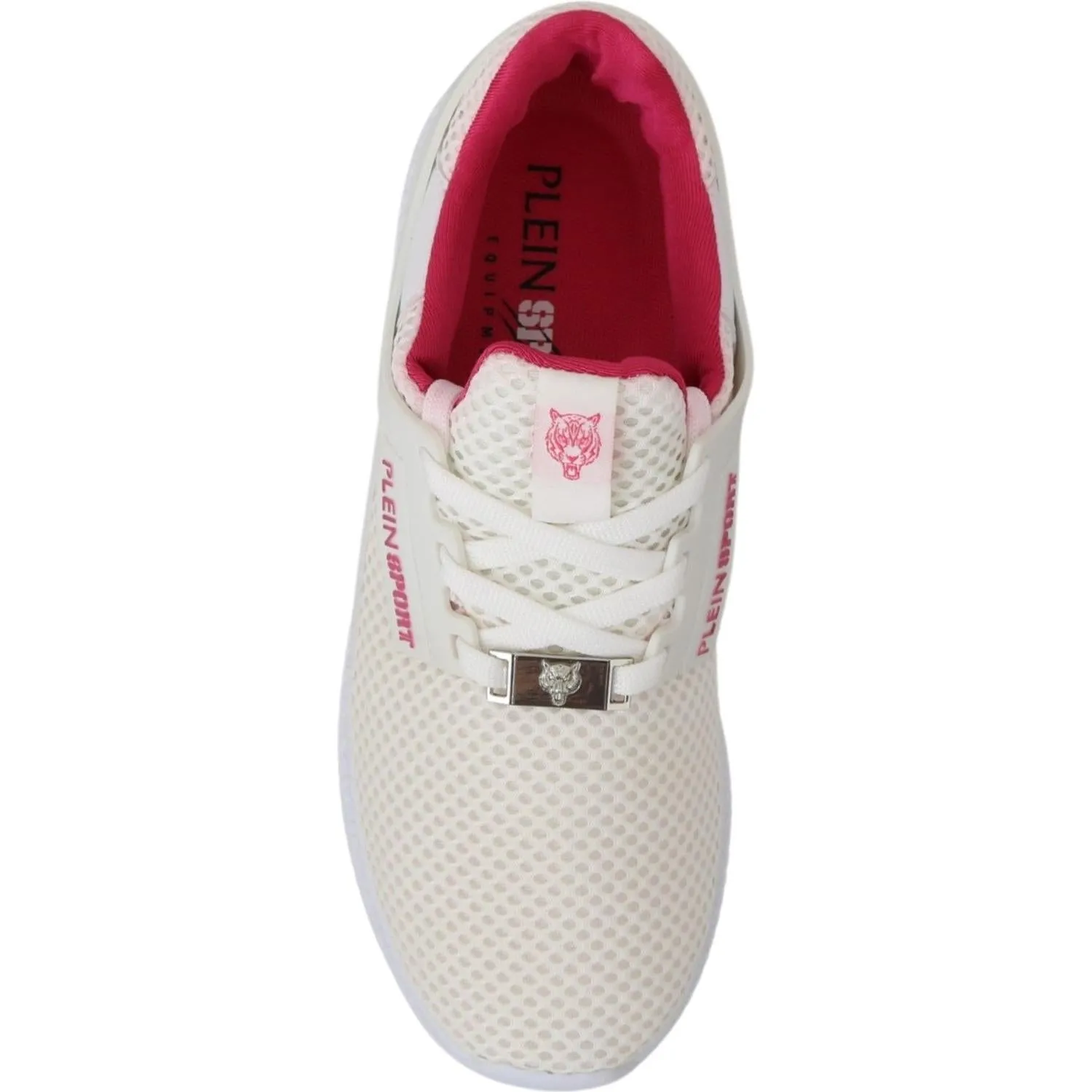 Philipp Plein Chic White Becky Sneakers with Pink Accents