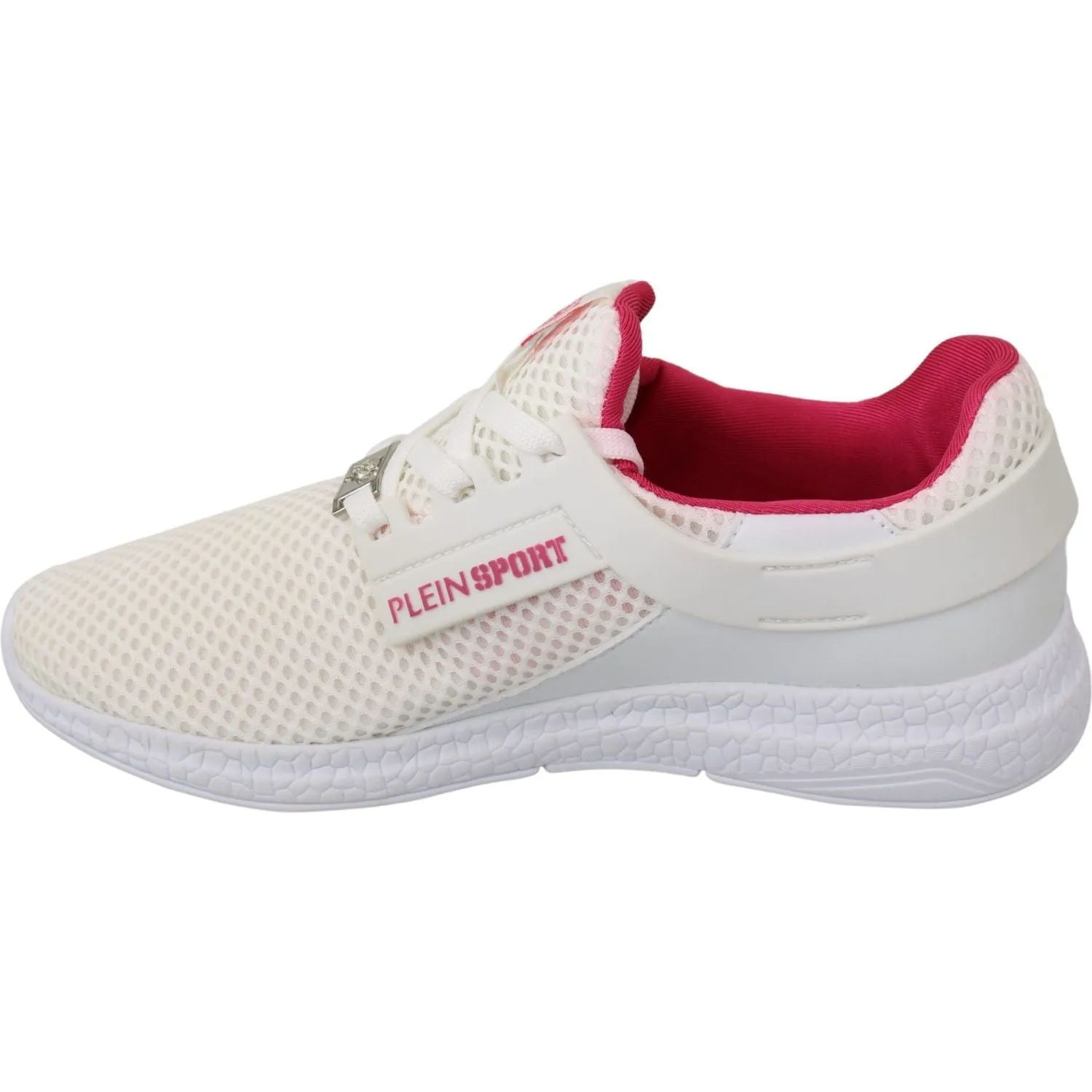 Philipp Plein Chic White Becky Sneakers with Pink Accents