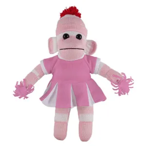 Pink Sock Monkey with Cheerleader Outfit