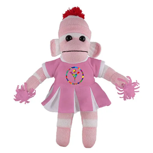 Pink Sock Monkey with Cheerleader Outfit